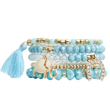 Load image into Gallery viewer, Light Blue Elephant Horseshoe Bracelets
