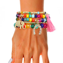 Cargar imagen en el visor de la galería, Rainbow Elephant Horseshoe Bracelets

