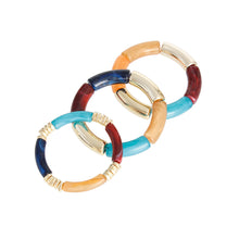 Load image into Gallery viewer, Dark Multi Tube Stretch Bangles
