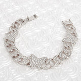 Chain Feminine Flair Iced Silver Butterfly Bracelet