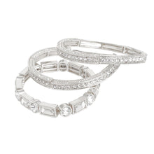 Load image into Gallery viewer, Bracelets Vintage Silver Rhinestone Stretch Set
