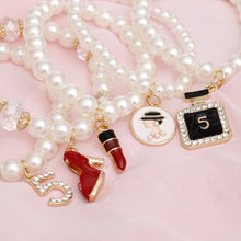 Cargar imagen en el visor de la galería, Charm French Perfume Cream Pearl Stretch Bracelets
