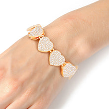 Cargar imagen en el visor de la galería, Chain Bracelet Gold Pave Heart Link for Women
