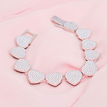 Cargar imagen en el visor de la galería, Chain Bracelet Silver Pave Heart Link for Women

