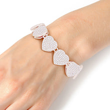 Cargar imagen en el visor de la galería, Chain Bracelet Silver Pave Heart Link for Women
