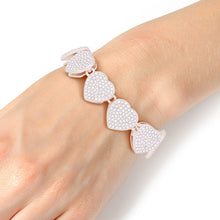 Cargar imagen en el visor de la galería, Chain Bracelet Silver Pave Heart Link for Women

