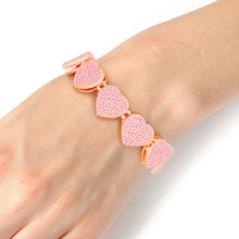 Cargar imagen en el visor de la galería, Chain Bracelet Rose Gold Pave Heart Link for Women
