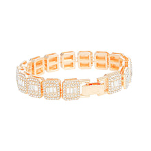 Cargar imagen en el visor de la galería, Chain Bracelet Iced Gold Square Halo Baguette
