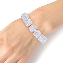 Cargar imagen en el visor de la galería, Chain Bracelet Iced Silver Square Halo Baguette

