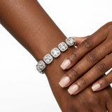 Tennis Silver Cushion Cut Crystal Luxe Bracelet