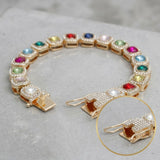 Tennis Colorful Cushion Cut Crystal Luxe Bracelet