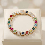 Tennis Colorful Cushion Cut Crystal Luxe Bracelet