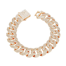 Cargar imagen en el visor de la galería, Bracelet Gold Iced Diamond Cuban Chain for Women
