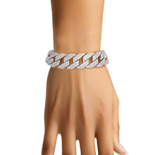 Cargar imagen en el visor de la galería, Bracelet Silver Iced Diamond Cuban Chain for Women
