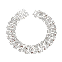 Cargar imagen en el visor de la galería, Bracelet Silver Iced Diamond Cuban Chain for Women
