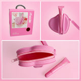 Pink Heart Silicone Pouch & Peptide Lip Tint Set