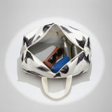 Travel Bag Cream Quilted Pretty Black Bow Duffel