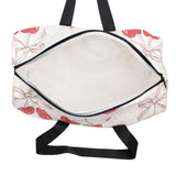 Travel Bag Cream Quilted Red Cherry Duffel