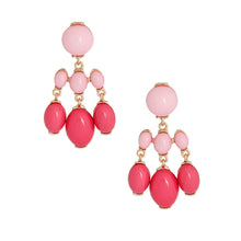 Cargar imagen en el visor de la galería, Pink Resin Bead Drop Earrings

