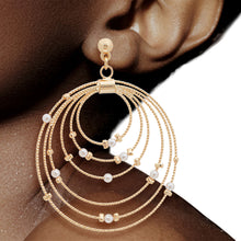 Load image into Gallery viewer, Gold Delicate Multi Ring Loop Earring: A Symphony of Elegance
