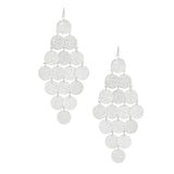 Fish Hook Brushed Silver Coin Dangle Earrings