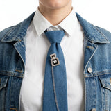 Blue Denim Perfume Chain Necktie Necklace