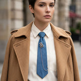 Blue Denim Perfume Chain Necktie Necklace