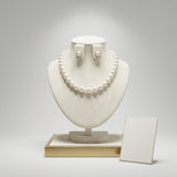8mm Cream Glass Pearl Thread Knot Necklace