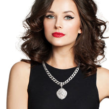 Load image into Gallery viewer, Iced Silver Cuban Chain Lion Necklace
