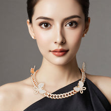 Load image into Gallery viewer, Iced Gold Butterfly Cuban Chain Set
