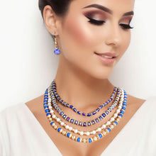 Load image into Gallery viewer, Blue Glass Bead Pearl Set
