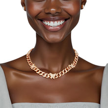 Load image into Gallery viewer, Chain Feminine Flair Iced Gold Butterfly Necklace
