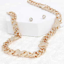Load image into Gallery viewer, Chain Feminine Flair Iced Gold Butterfly Necklace
