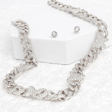 Load image into Gallery viewer, Chain Feminine Flair Iced Silver Butterfly Necklace
