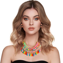 Cargar imagen en el visor de la galería, Rainbow Bead Boho Necklace
