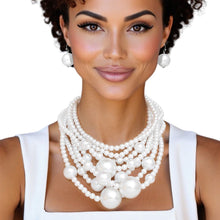 Load image into Gallery viewer, Pearl White Old Hollywood Layered Chunky Necklace
