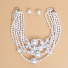 Load image into Gallery viewer, Pearl White Old Hollywood Layered Chunky Necklace
