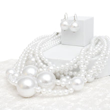 Load image into Gallery viewer, Pearl White Old Hollywood Layered Chunky Necklace
