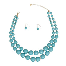 Load image into Gallery viewer, Beaded Turquoise Faceted Global Inspo Necklace
