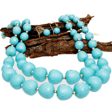 Load image into Gallery viewer, Beaded Turquoise Faceted Global Inspo Necklace
