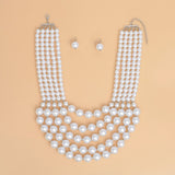 Pearl Bib Layered White Delicately Draped Necklace