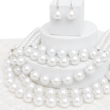 Pearl Bib Layered White Delicately Draped Necklace