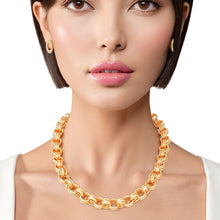 Load image into Gallery viewer, Chain Chunky Gold Triple Ring Necklace for Women
