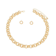 Load image into Gallery viewer, Chain Chunky Gold Triple Ring Necklace for Women
