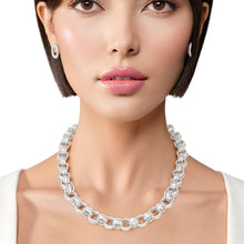 Cargar imagen en el visor de la galería, Chain Chunky Silver Triple Ring Choker for Women
