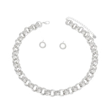 Cargar imagen en el visor de la galería, Chain Chunky Silver Triple Ring Choker for Women
