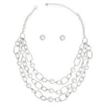 Load image into Gallery viewer, Chain Silver Parisian Chic White Pearl Necklace
