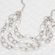 Load image into Gallery viewer, Chain Silver Parisian Chic White Pearl Necklace
