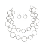 Chain Silver Chunky Ring Links Necklace for Women