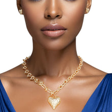 Cargar imagen en el visor de la galería, Pendant Gold Heart Knotted Chain Necklace Women
